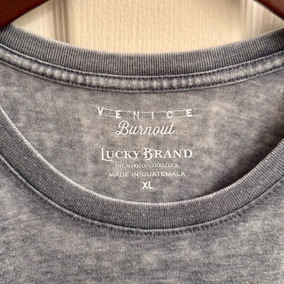 Lucky Brand Venice Burnout Cotton/Poly-Blend Graphic T-Shirt, Blue, XL - Picture 2 of 3